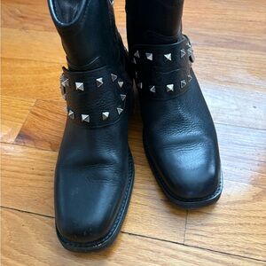 Billi Bi Copenhagen Black Leather Studded Ankle Boots